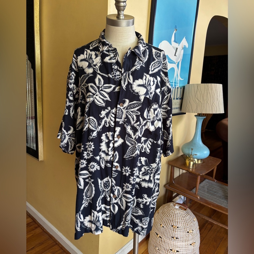 polo jeans company ralph lauren floral print hawaiian shirt